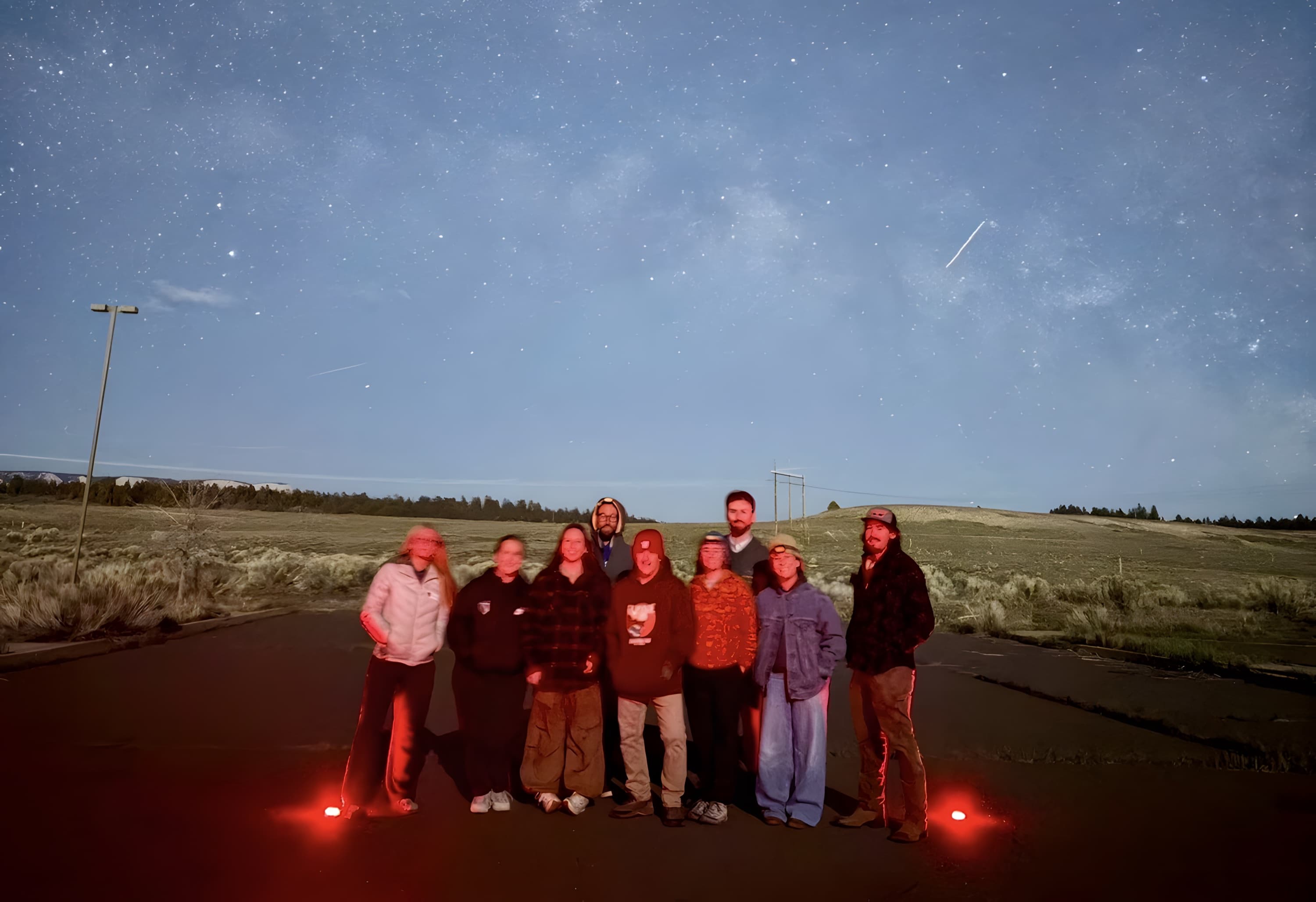 A tour group under the stars